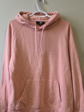 H&M Men's Dusty Pink Pullover Hoodie